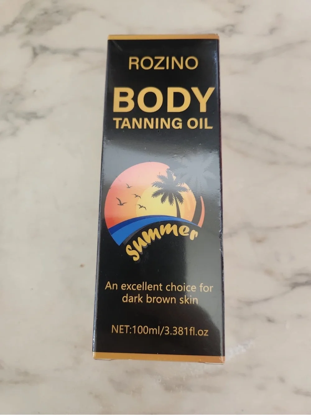 ROZINO Body Tanning Oil 3.381 fl oz SPF 0 for Body & Face